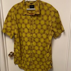 Prana Patterned Short Sleeve Button Up Shirt Size X-Large